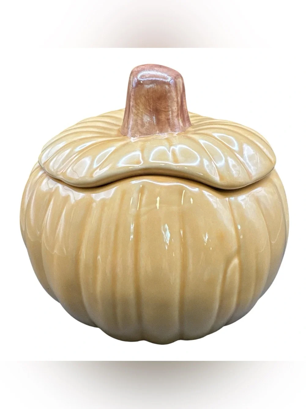 Vintage William Sonoma Harvest Ceramic Pumpkin Covered Soup Bowl